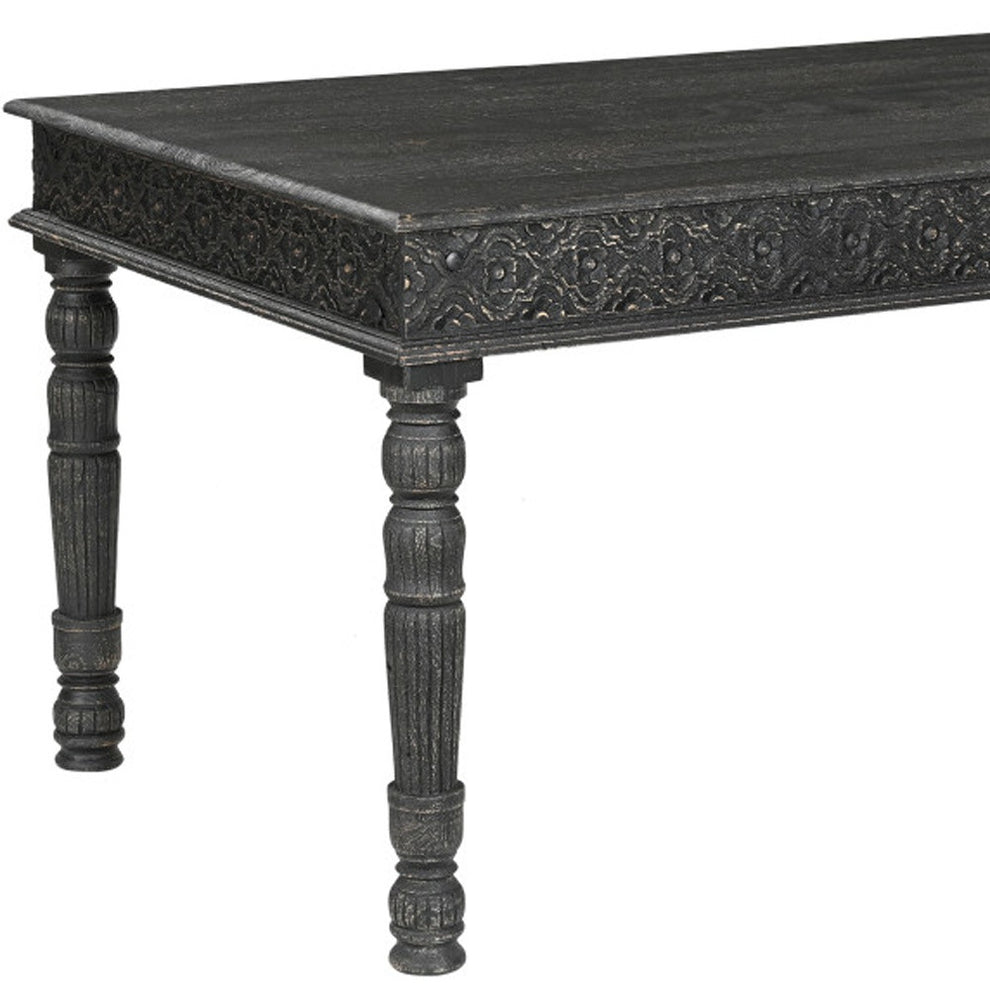 Black Solid Wood Dining Table By Homeroots | Dining Tables | Modishstore - 3