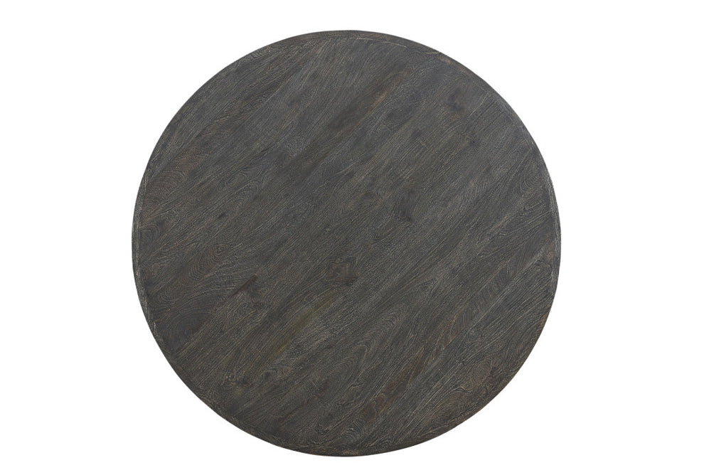 Black Rounded Solid Wood Pedestal Base Dining Table By Homeroots | Dining Tables | Modishstore - 5