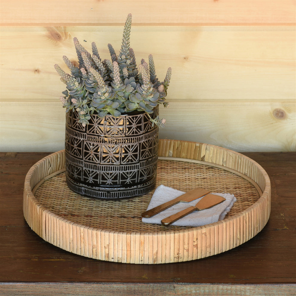 Cayman Tray, Rattan - Small - Natural Set Of 4 By HomArt | Decorative Trays & Dishes | Modishstore - 10