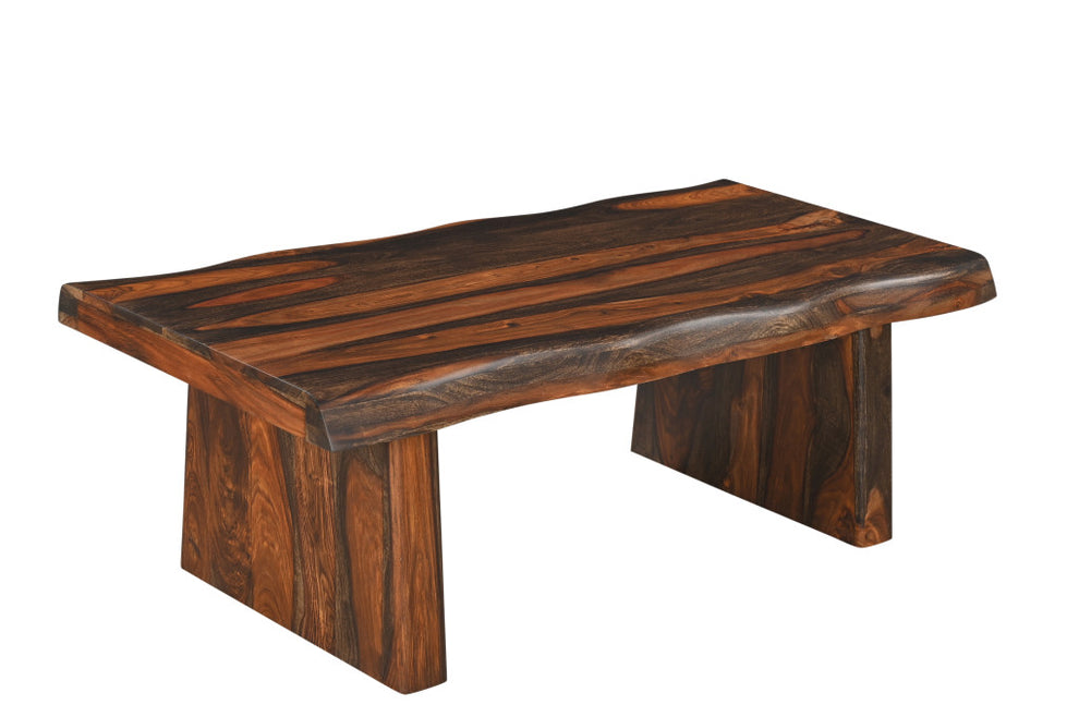 Dark Brown Solid Wood Sled Coffee Table By Homeroots | Coffee Tables | Modishstore - 3