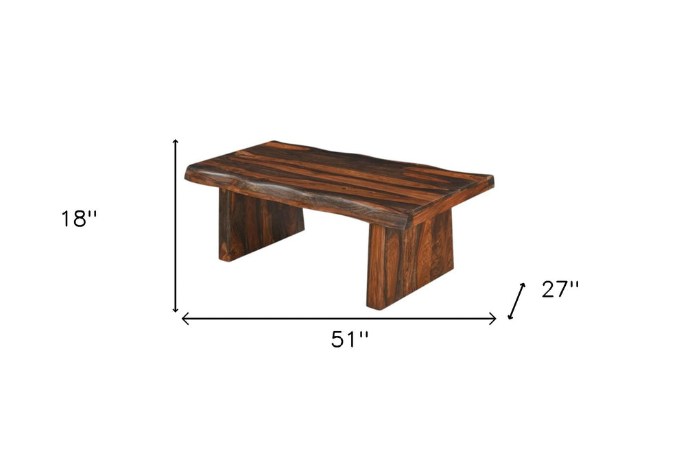 Dark Brown Solid Wood Sled Coffee Table By Homeroots | Coffee Tables | Modishstore - 7