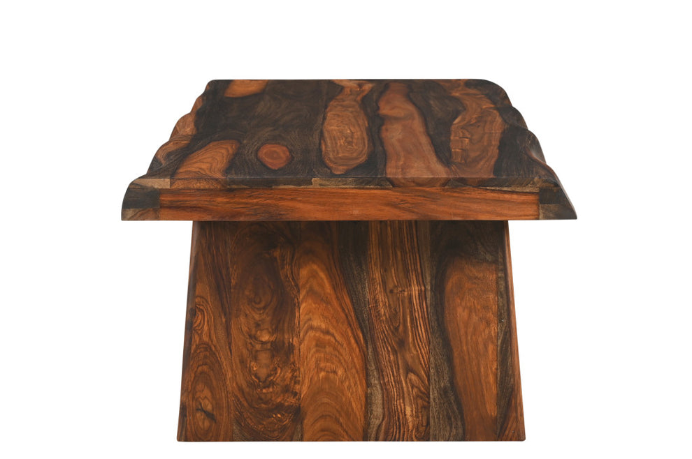 Dark Brown Solid Wood Sled Coffee Table By Homeroots | Coffee Tables | Modishstore - 5