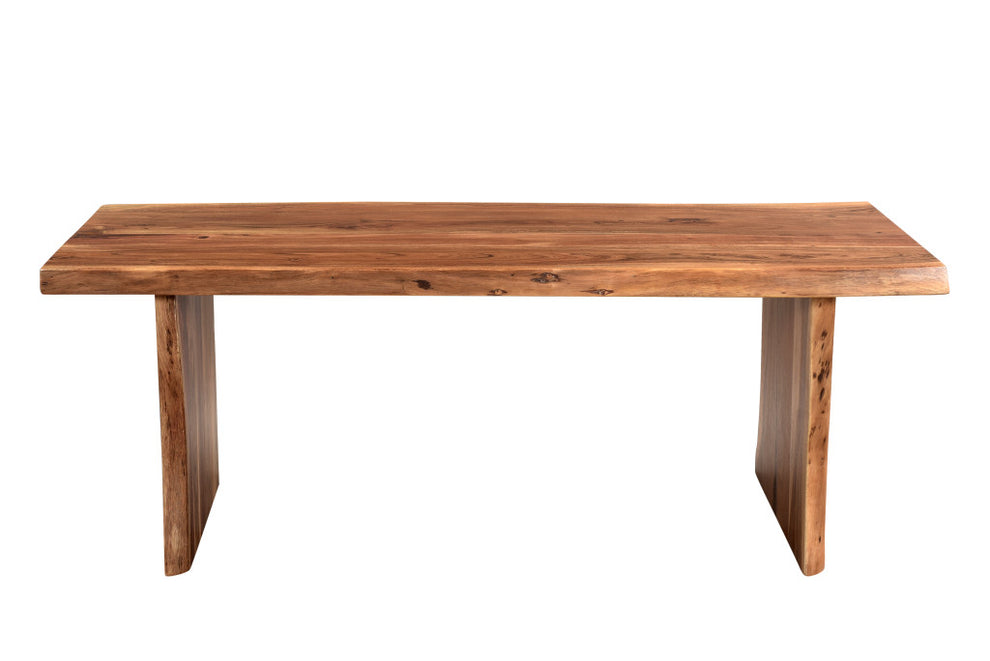 Brown Solid Wood Sled Coffee Table By Homeroots | Coffee Tables | Modishstore - 3