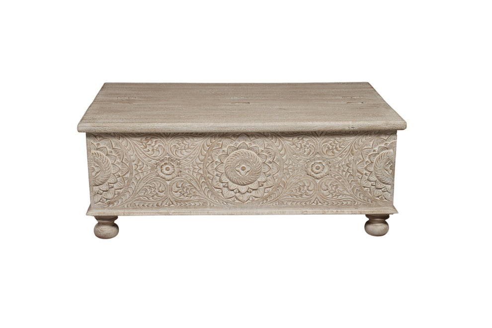 Natural Solid Wood Distressed Lift Top Coffee Table By Homeroots | Coffee Tables | Modishstore - 3