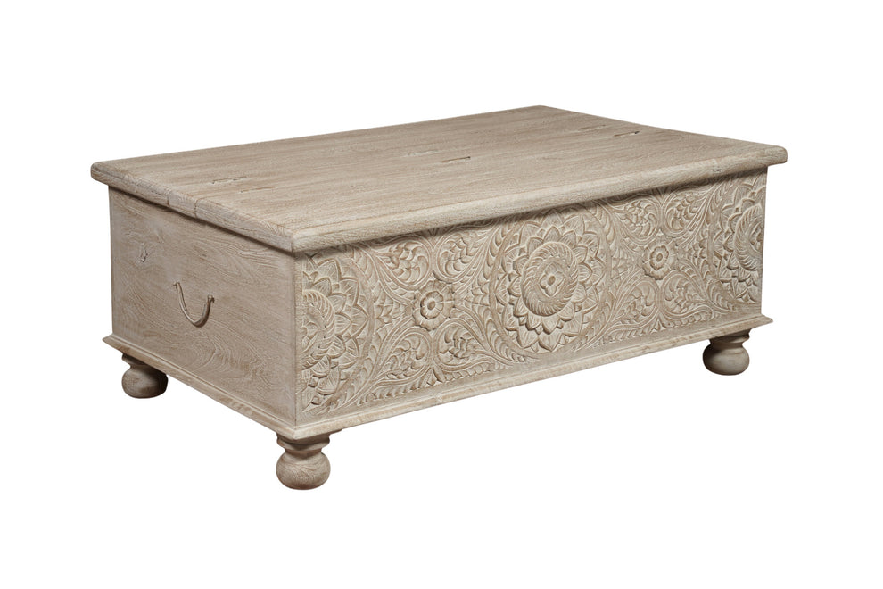 Natural Solid Wood Distressed Lift Top Coffee Table By Homeroots | Coffee Tables | Modishstore - 2