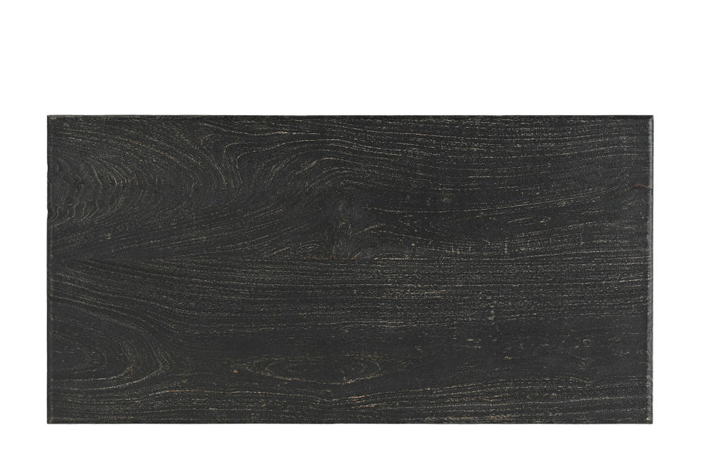 Black Solid Wood Distressed Coffee Table By Homeroots | Coffee Tables | Modishstore - 5