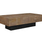 Dark Brown and Black Solid Wood Block Coffee Table By Homeroots | Coffee Tables | Modishstore - 4