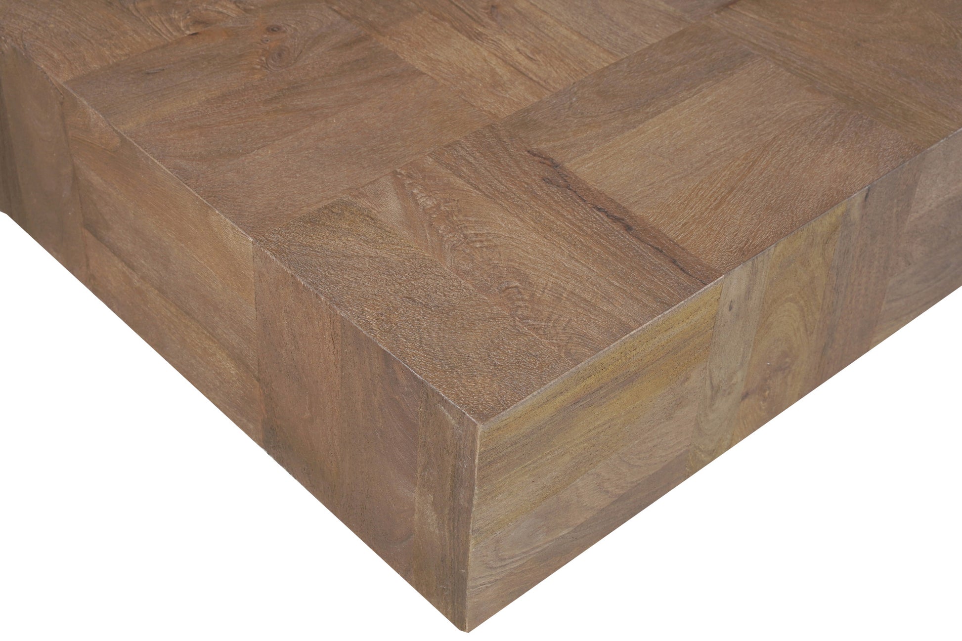 Dark Brown and Black Solid Wood Block Coffee Table By Homeroots | Coffee Tables | Modishstore - 6