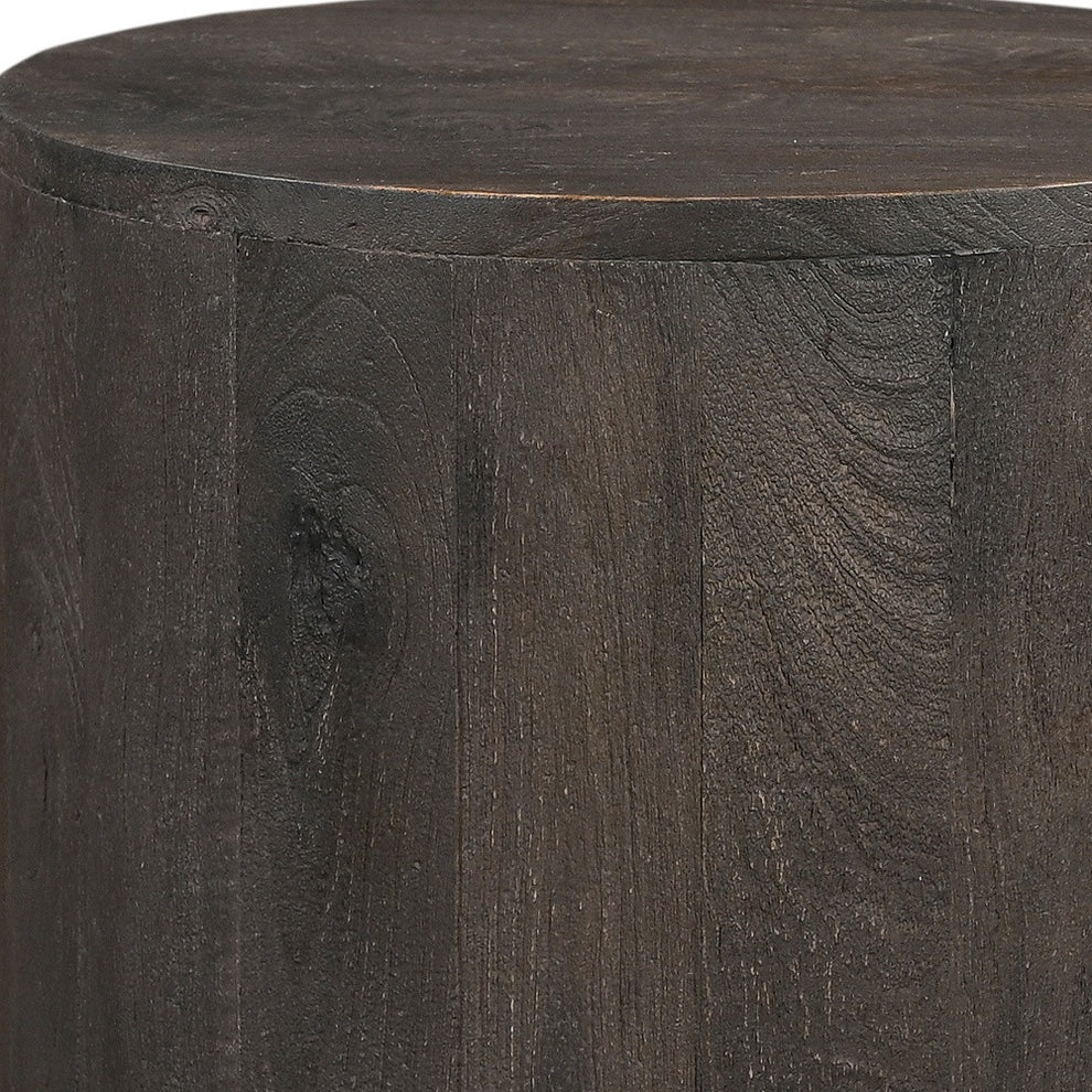 Wood Brown Solid Wood Round End Table By Homeroots | End Tables | Modishstore - 8