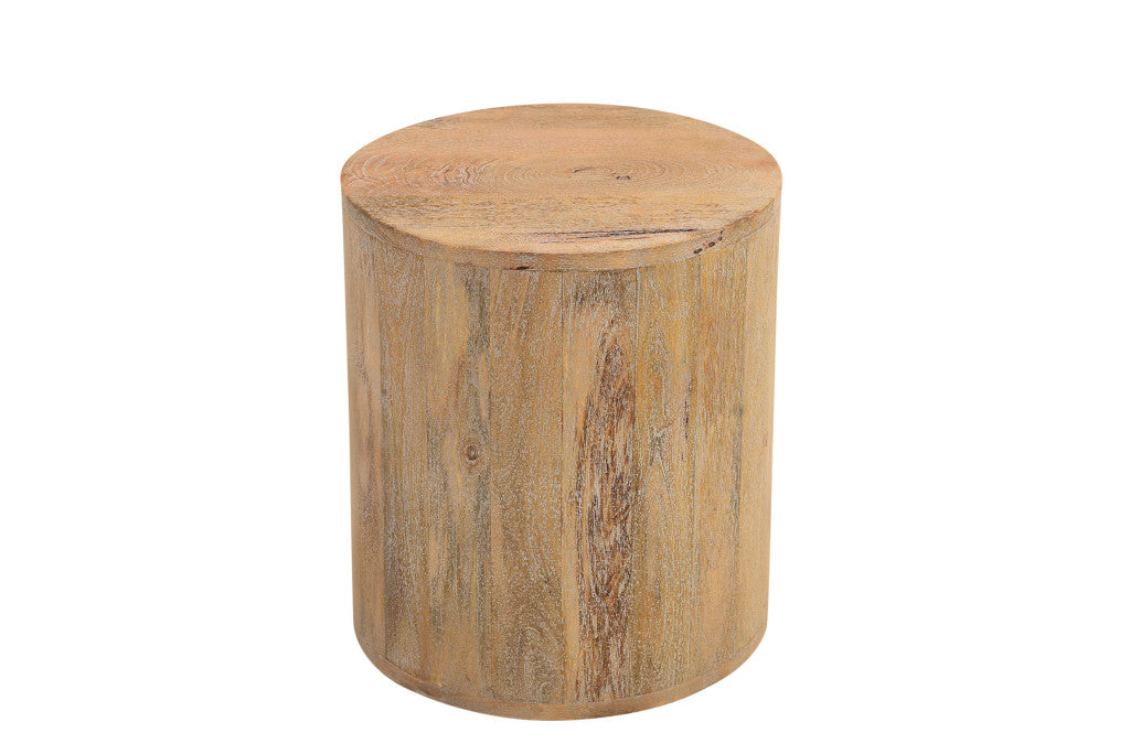 Natural Solid Wood Round End Table - Thumbnail 3
