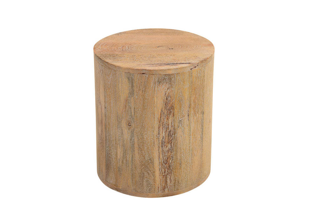 Natural Solid Wood Round End Table By Homeroots | End Tables | Modishstore - 3