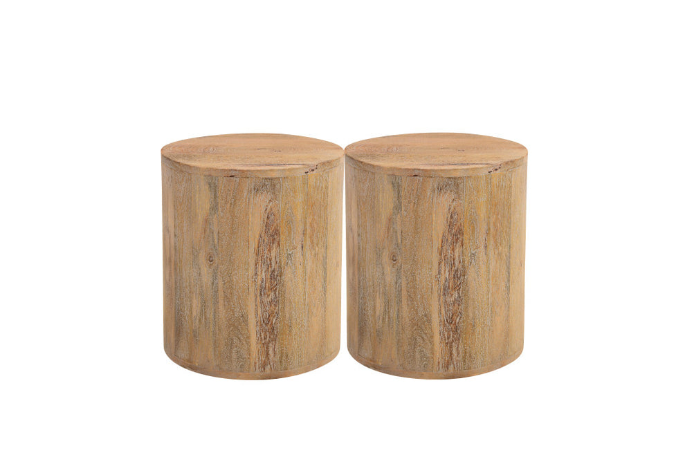 Natural Solid Wood Round End Table By Homeroots | End Tables | Modishstore - 5