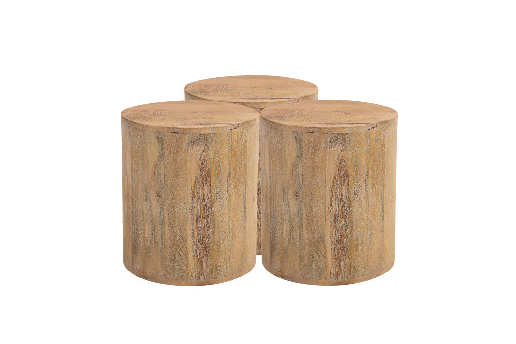 Natural Solid Wood Round End Table By Homeroots | End Tables | Modishstore - 6