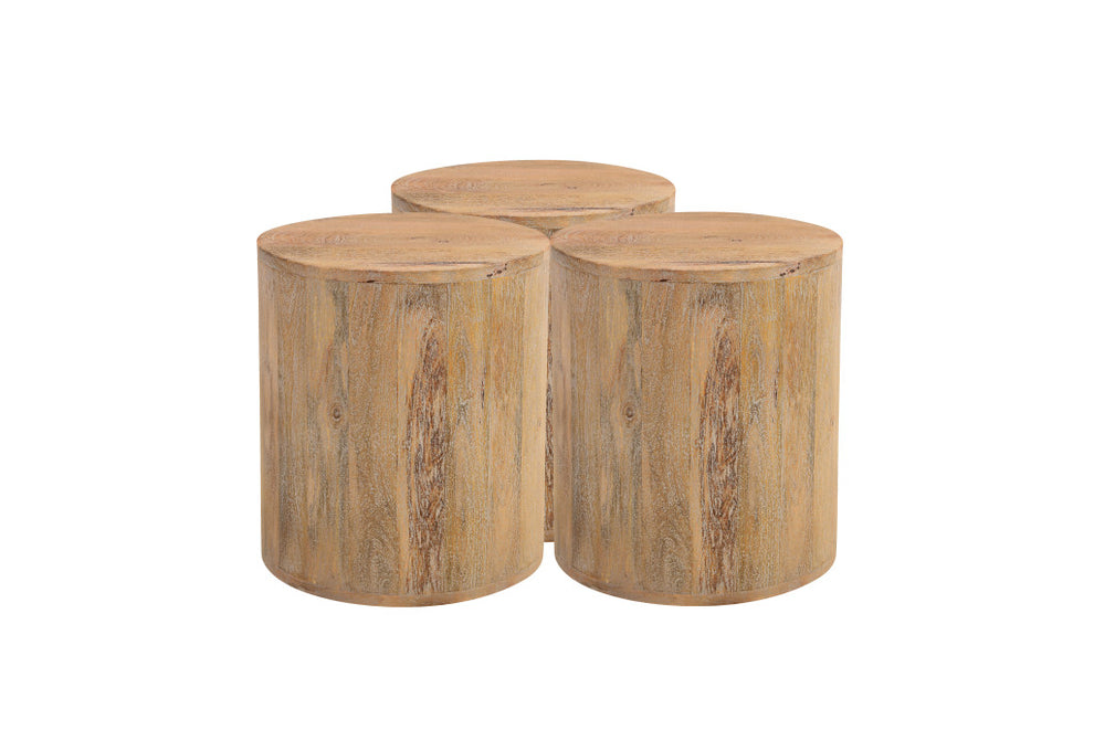 Natural Solid Wood Round End Table By Homeroots | End Tables | Modishstore - 6