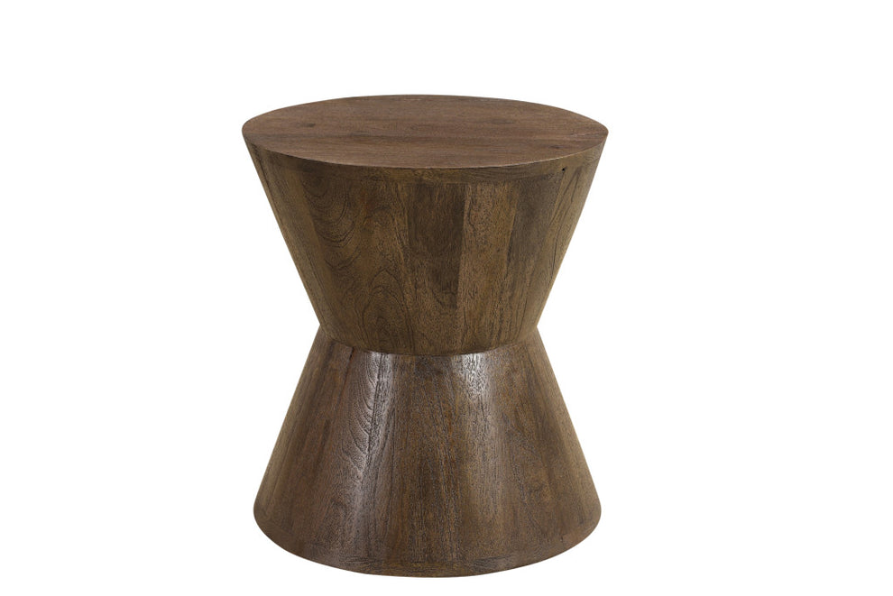 Dark Brown Solid Wood Round End Table By Homeroots | End Tables | Modishstore - 2