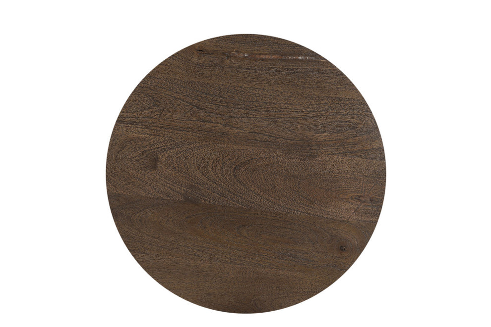 Dark Brown Solid Wood Round End Table By Homeroots | End Tables | Modishstore - 3