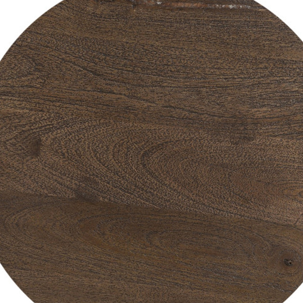 Dark Brown Solid Wood Round End Table By Homeroots | End Tables | Modishstore - 4