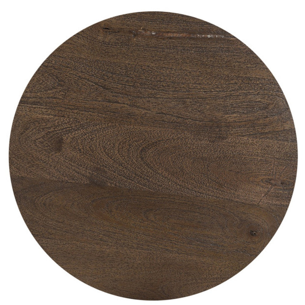 Dark Brown Solid Wood Round End Table By Homeroots | End Tables | Modishstore - 5