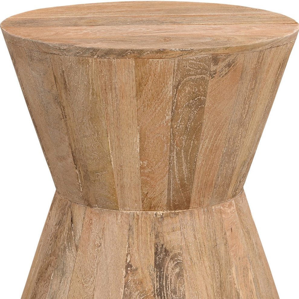 Wood Brown And Brown Wood Solid Wood Round End Table By Homeroots | End Tables | Modishstore - 5
