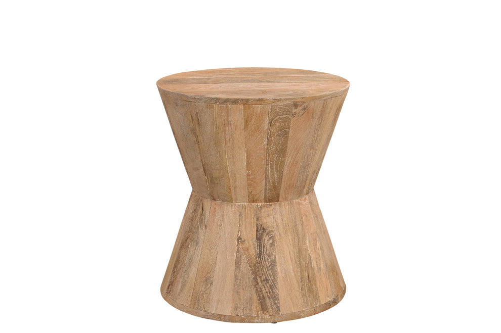 Wood Brown And Brown Wood Solid Wood Round End Table By Homeroots | End Tables | Modishstore - 2
