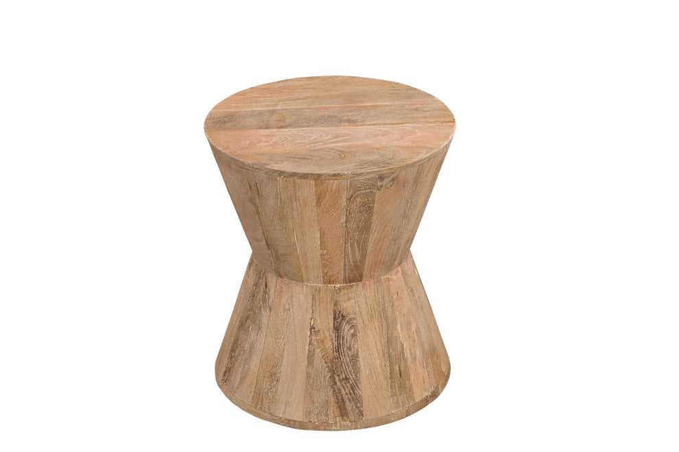 Wood Brown And Brown Wood Solid Wood Round End Table By Homeroots | End Tables | Modishstore - 3