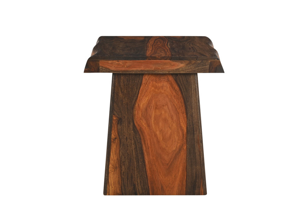 Dark Brown And Brown Wood Solid Wood Square End Table By Homeroots | End Tables | Modishstore - 3