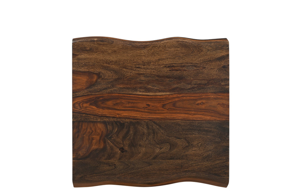 Dark Brown And Brown Wood Solid Wood Square End Table By Homeroots | End Tables | Modishstore - 4