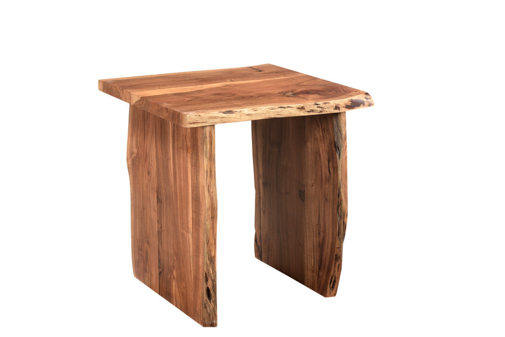 Brown Solid Wood Square End Table By Homeroots | End Tables | Modishstore - 4