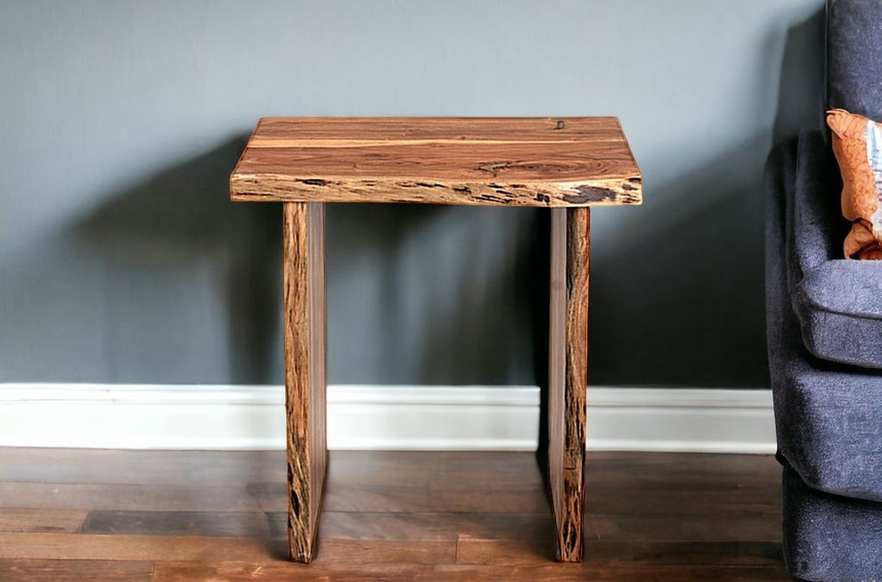 Brown Solid Wood Square End Table By Homeroots | End Tables | Modishstore - 2