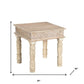 White Distressed Solid Wood Square End Table By Homeroots | End Tables | Modishstore - 5