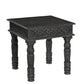 Black Distressed Solid Wood Square End Table By Homeroots | End Tables | Modishstore - 3