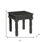 Black Distressed Solid Wood Square End Table By Homeroots | End Tables | Modishstore - 6