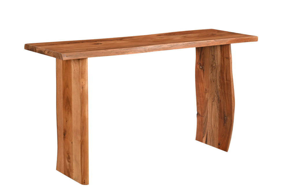 Chestnut Solid Wood Sled Console Table By Homeroots | Console Tables | Modishstore - 3