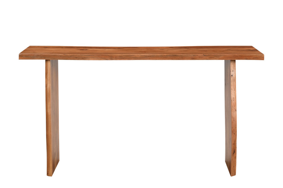 Chestnut Solid Wood Sled Console Table By Homeroots | Console Tables | Modishstore - 2