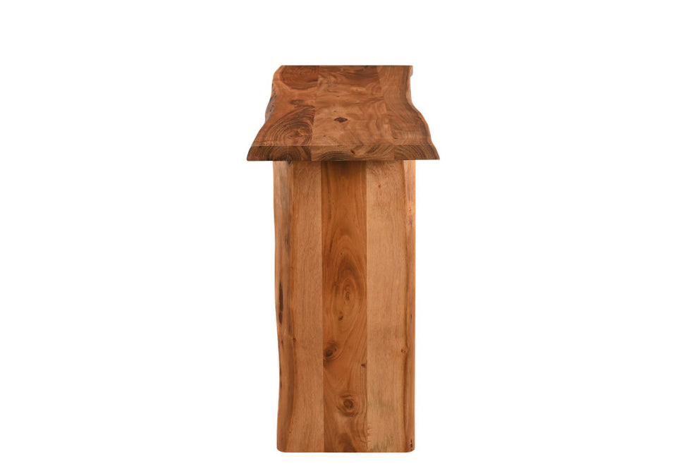 Chestnut Solid Wood Sled Console Table By Homeroots | Console Tables | Modishstore - 4