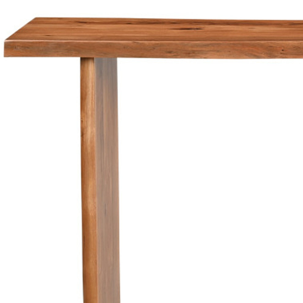 Chestnut Solid Wood Sled Console Table By Homeroots | Console Tables | Modishstore - 6
