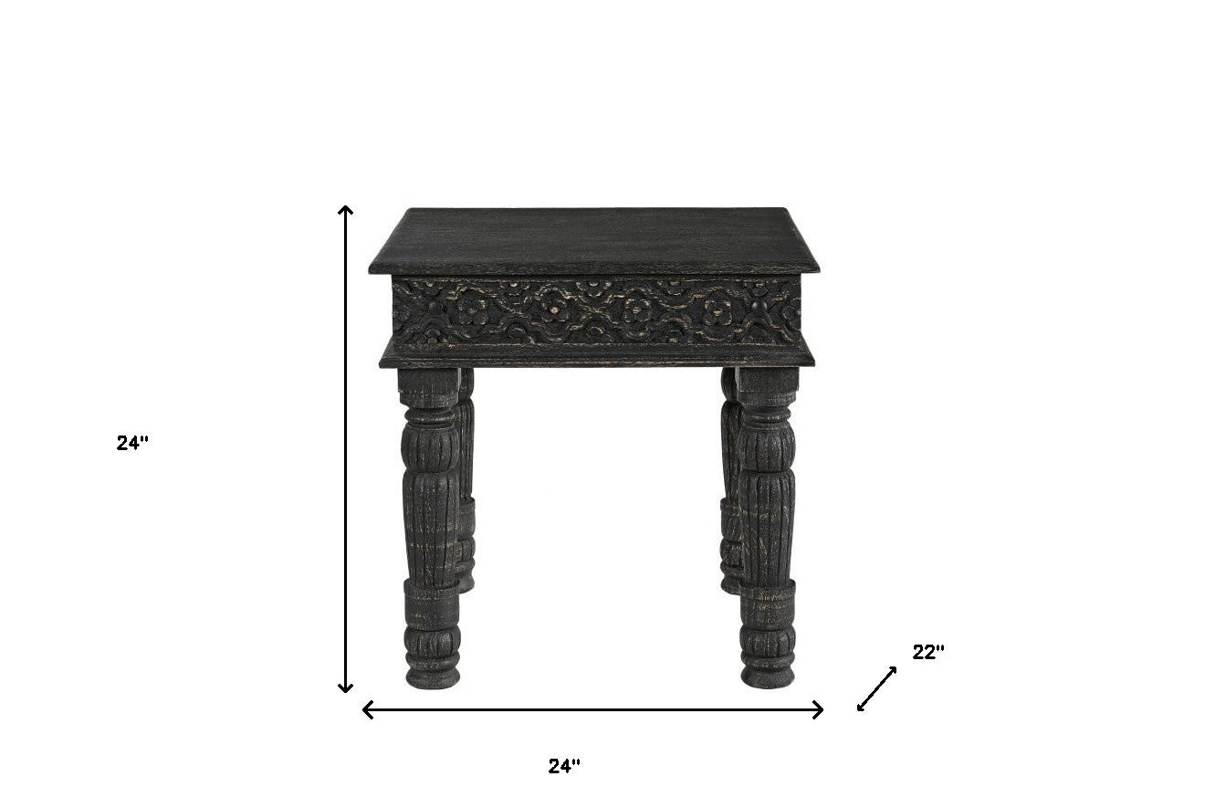 HomeRoots Solid Wood End Table - Thumbnail 2