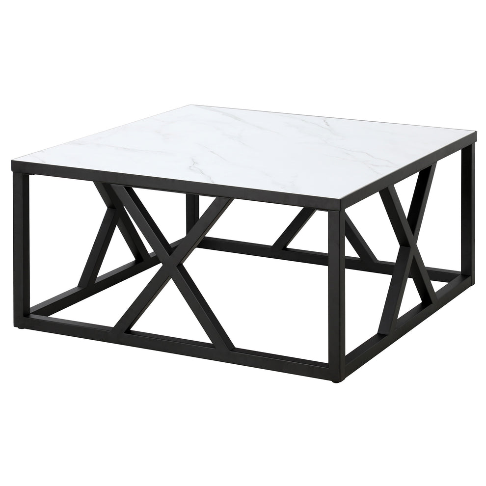 White And Black Steel Square Coffee Table By Homeroots | Coffee Tables | Modishstore - 4