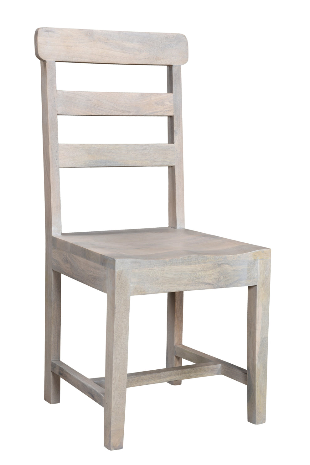 Set of Two White Wood Ladder Back Dining Side Chairs By Homeroots | Dining Chairs | Modishstore - 2