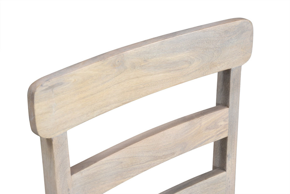 Set of Two White Wood Ladder Back Dining Side Chairs By Homeroots | Dining Chairs | Modishstore - 6