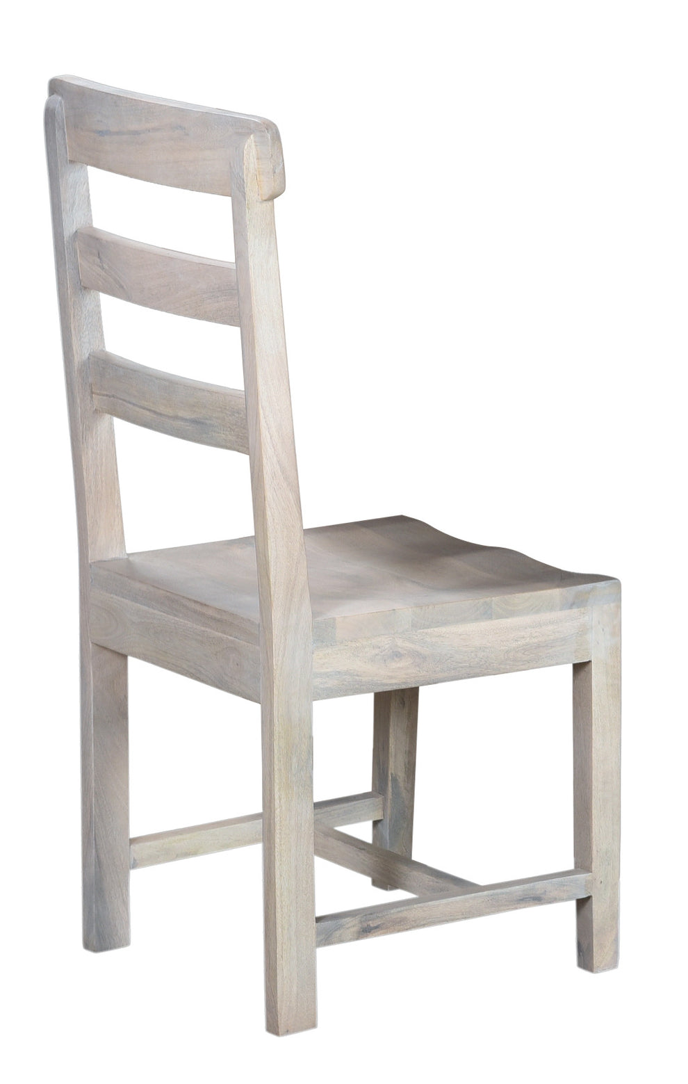 Set of Two White Wood Ladder Back Dining Side Chairs By Homeroots | Dining Chairs | Modishstore - 4