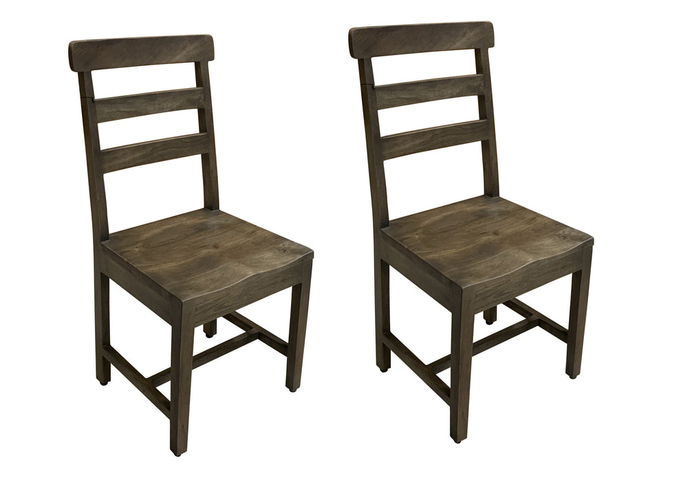 Set of Two Dark Brown Wood Ladder Back Dining Side Chairs By Homeroots | Dining Chairs | Modishstore - 7