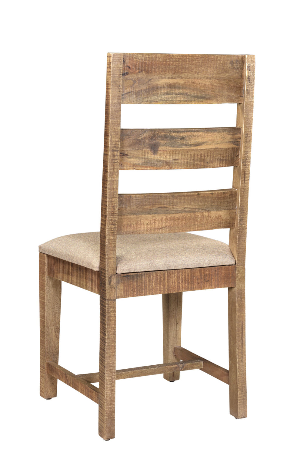 Set of Two Beige And Brown Upholstered Fabric Ladder Back Dining Side Chairs By Homeroots | Dining Chairs | Modishstore - 5