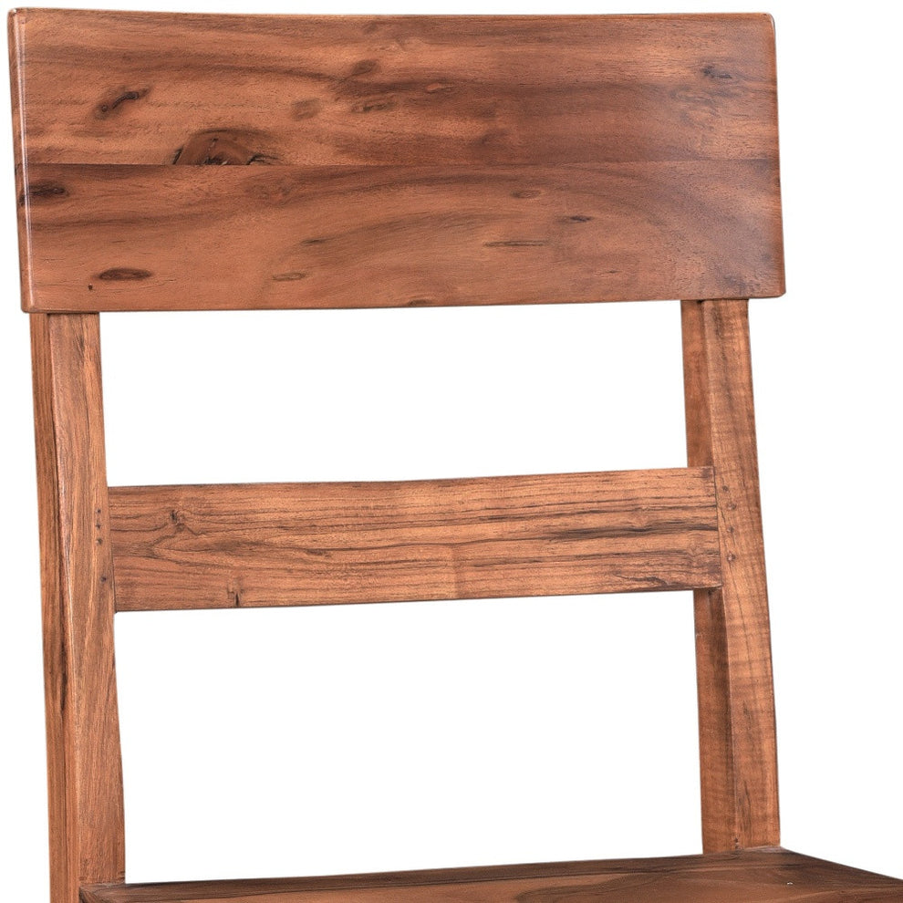 Set of Two Brown Wood Ladder Back Dining Side Chairs By Homeroots | Dining Chairs | Modishstore - 8