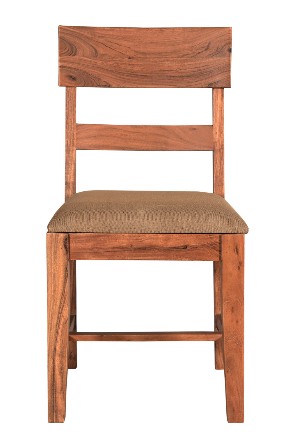 Set of Two Brown Upholstered Fabric Slat Back Dining Side Chairs By Homeroots | Dining Chairs | Modishstore - 2