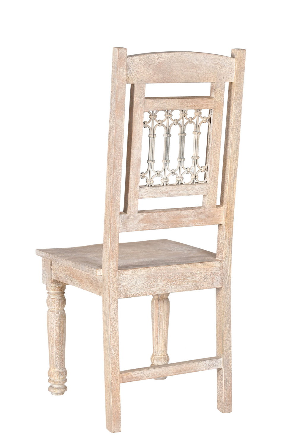 Set of Two White Wood Slat Back Dining Side Chairs By Homeroots | Dining Chairs | Modishstore - 4