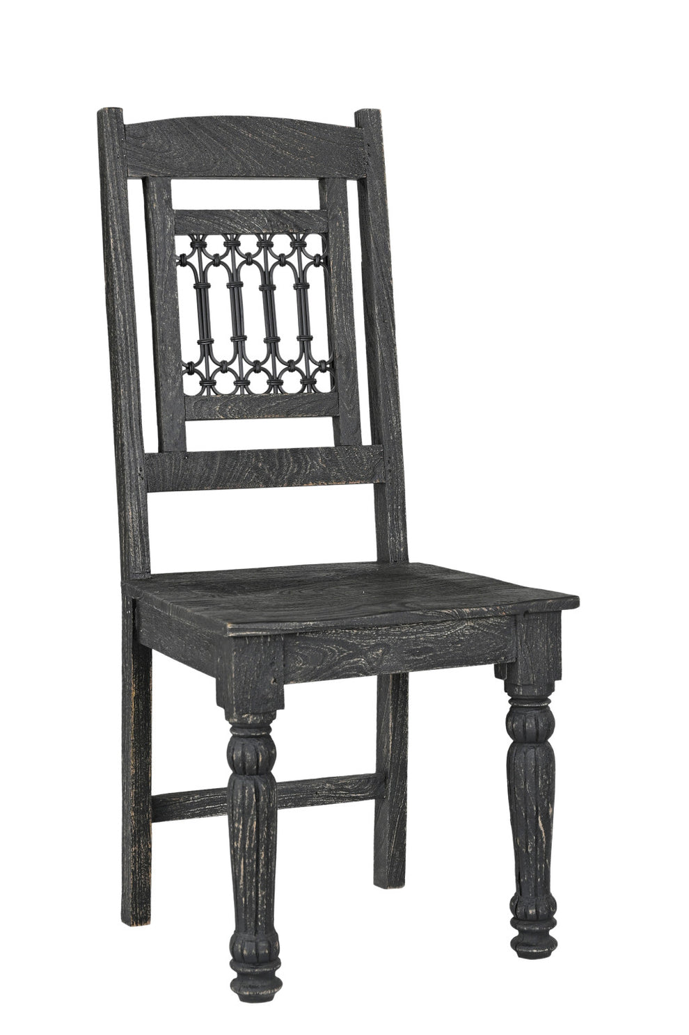 Set of Two Black Wood Slat Back Dining Side Chairs By Homeroots | Dining Chairs | Modishstore - 8
