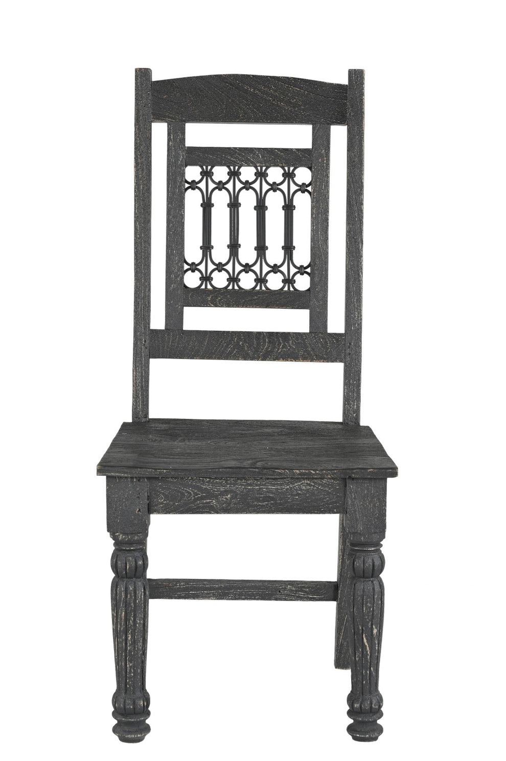 Set of Two Black Wood Slat Back Dining Side Chairs By Homeroots | Dining Chairs | Modishstore - 2