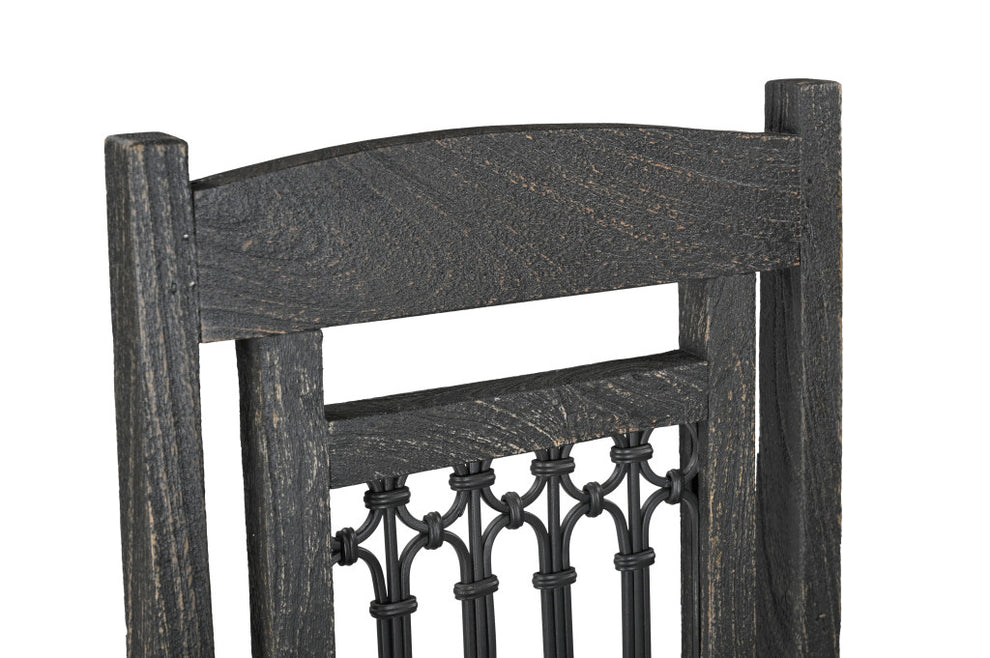Set of Two Black Wood Slat Back Dining Side Chairs By Homeroots | Dining Chairs | Modishstore - 5