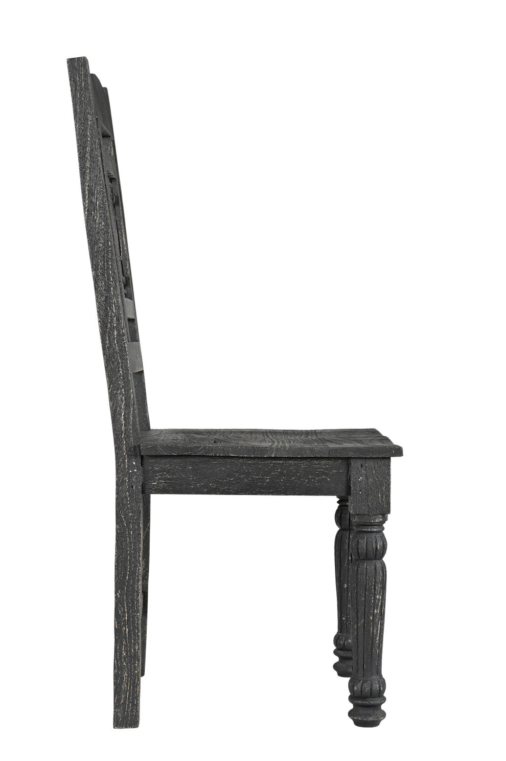 Set of Two Black Wood Slat Back Dining Side Chairs By Homeroots | Dining Chairs | Modishstore - 3